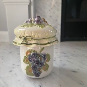 Grape Motif Condiment Jar Stoneware Jam Jelly Korea